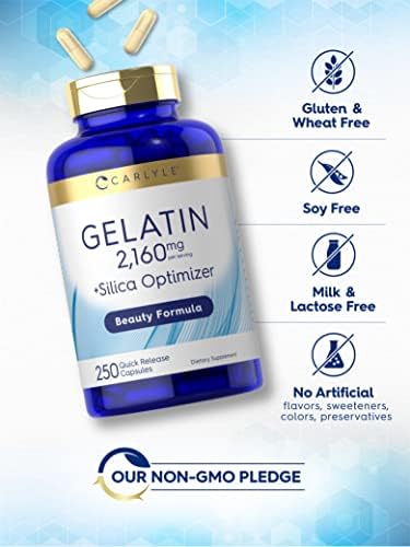 Cápsulas de Gelatina Carlyle | 2160 mg | 250 Píldoras | Con Optimizador de Sílice | Suplemento No Transgénico y Sin Gluten - imagen 4