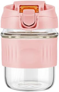 Botella Mezcladora de Vidrio LifmPlay de 12oz, Botella de Borosilicato a Prueba de Fugas para Batidos de Proteína con Bola de Acero Inoxidable - imagen 1