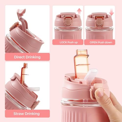 Botella Mezcladora de Vidrio LifmPlay de 12oz, Botella de Borosilicato a Prueba de Fugas para Batidos de Proteína con Bola de Acero Inoxidable - imagen 3
