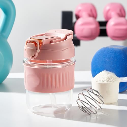 Botella Mezcladora de Vidrio LifmPlay de 12oz, Botella de Borosilicato a Prueba de Fugas para Batidos de Proteína con Bola de Acero Inoxidable - imagen 7