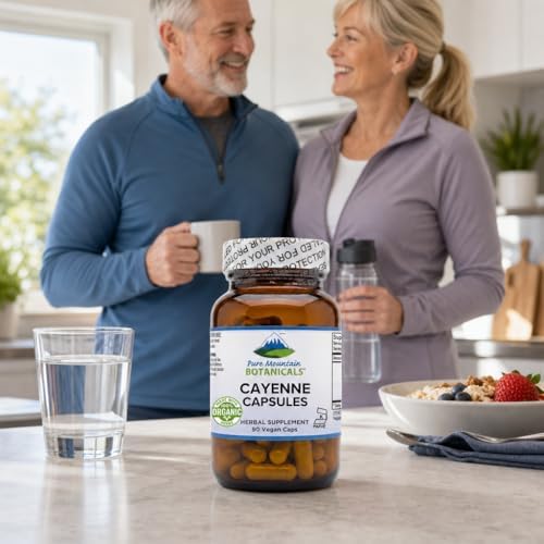 Cápsulas de Pimienta de Cayena Pure Mountain Botanicals - 90 Cápsulas Veganas Kosher - Suplemento Orgánico de 500mg con Capsaicina - 40000-60000 HU - imagen 6