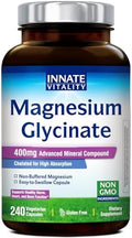 Suplemento de Magnesio Glicinato Innate Vitality 400mg, Alta Absorción, 240 Cápsulas Veganas, Sin Gluten, No Transgénico, Salud del Corazón y Huesos - imagen 1
