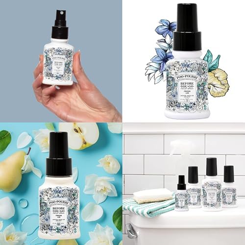 Poo-Pourri Spray para Inodoro, Aire Fresco, 1.4 Oz - Jazmín, Paquete de 2 con Aire Fresco y Menta - imagen 3