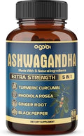 Cápsulas de Extracto de Ashwagandha - Gran Potencia - Mezcla 5 en 1 de Jengibre, Cúrcuma, Rhodiola Rosea y Pimienta Negra - 90 Cápsulas para 3 Meses - imagen 1