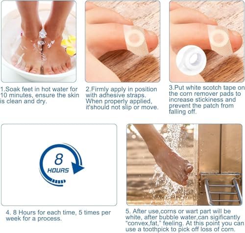 Paquete de 48 Almohadillas para Remover Callos en Pies y Dedos, Eliminador de Callos Extra Fuerte - imagen 6