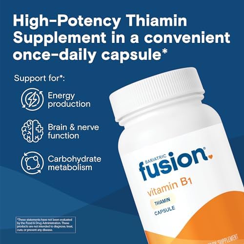Vitaminas Bariatric Fusion B1 (Tiamina) para Pacientes de Cirugía Bariátrica, Cápsulas Fáciles de Tragar, 90 Contenidos - imagen 2