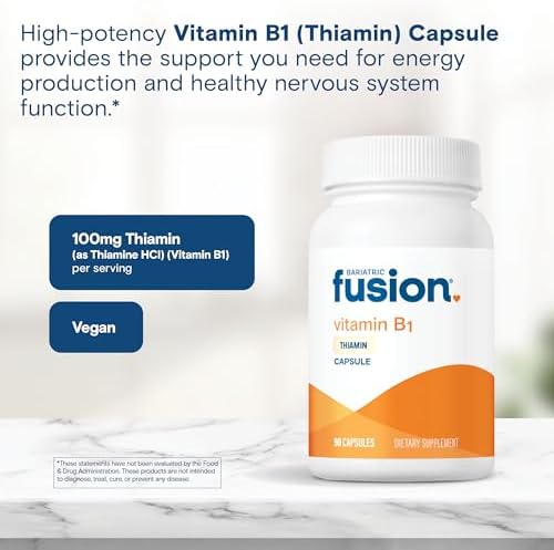 Vitaminas Bariatric Fusion B1 (Tiamina) para Pacientes de Cirugía Bariátrica, Cápsulas Fáciles de Tragar, 90 Contenidos - imagen 5