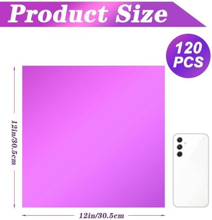Ahardaim 120 Piezas de Hojas de Celofán de Colores, 12 x 12 Pulgadas, Papel de Celofán para Manualidades, Empaque de Regalos Pequeños y Decoración de - imagen 2