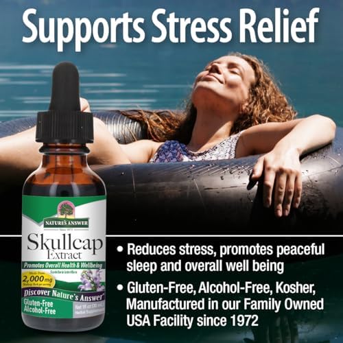 Nature's Answer Extracto de Hierba Skullcap Sin Alcohol, 1 Onza Líquida - imagen 5