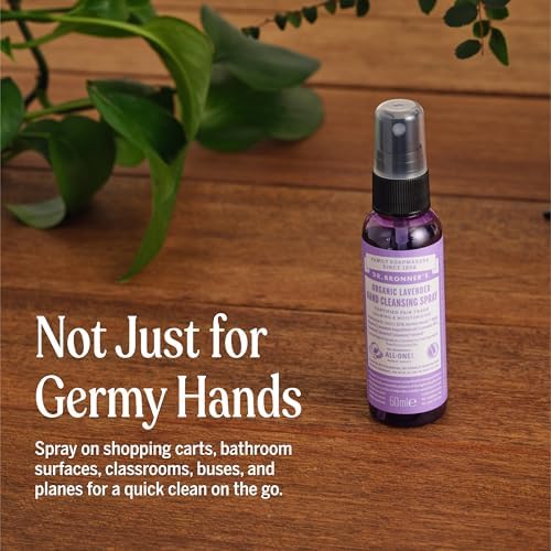 Dr. Bronner's - Spray Desinfectante de Manos Orgánico (Lavanda, 2 Onzas, Paquete de 2) - Fórmula Simple y Efectiva, Limpia e Hidrata Sin Químicos - imagen 6