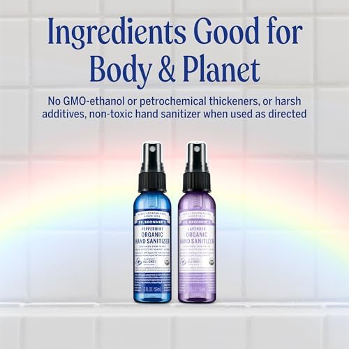 Dr. Bronner's - Spray Desinfectante de Manos Orgánico (Lavanda, 2 Onzas, Paquete de 2) - Fórmula Simple y Efectiva, Limpia e Hidrata Sin Químicos - imagen 7