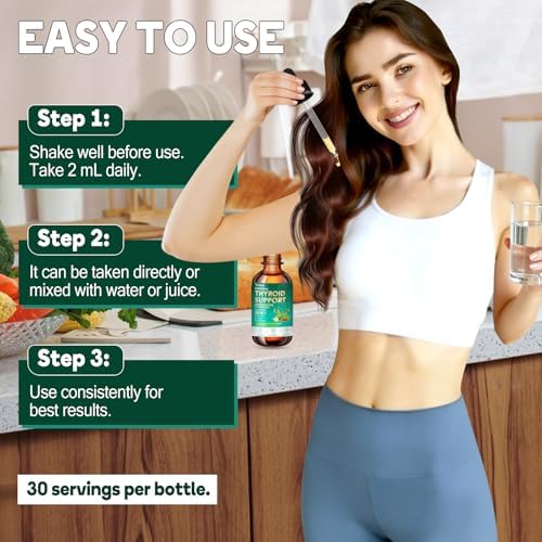 Complejo Líquido de Soporte para la Tiroides - Gotas para Hombres y Mujeres - Iodo, Zinc, Selenio y Ashwagandha para Alivio del Estrés - Aumenta el - imagen 5