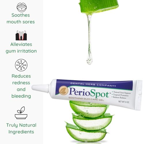 Gel para el cuidado de encías y llagas bucales Dental Herb Company PerioSpot - Alivia molestias por llagas y irritación de encías (14 g), Transparente - imagen 2