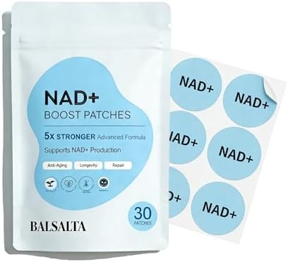 Parches BALSALTA NAD+, Fórmula 5X Más Fuerte para Antienvejecimiento y Bienestar, NMNH, Resveratrol, Vitamina C y CoQ10, 30 Parches para Hombres y - imagen 1