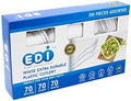 Set de Cubiertos Desechables de Plástico Blanco EDI [210 Piezas] - 70 Tenedores, 70 Cuchillos, 70 Cucharas | Extra Duraderos - imagen 1