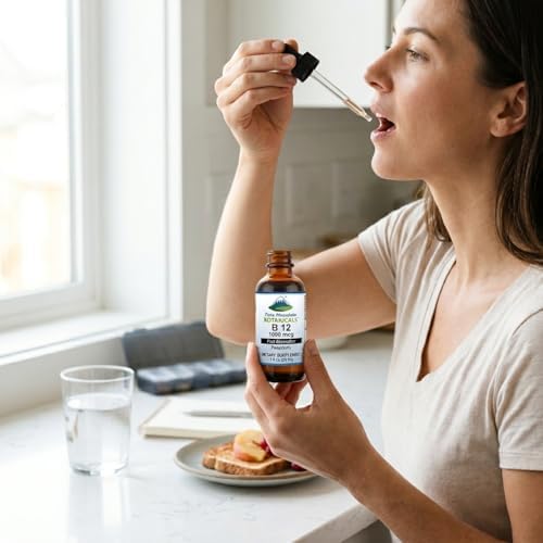 Pure Mountain Botanicals B12 1000 mcg - Complejo B12 - Sabor Natural a Baya - 30 Porciones - Gotas Líquidas Vitaminas - Suplemento Kosher - imagen 3