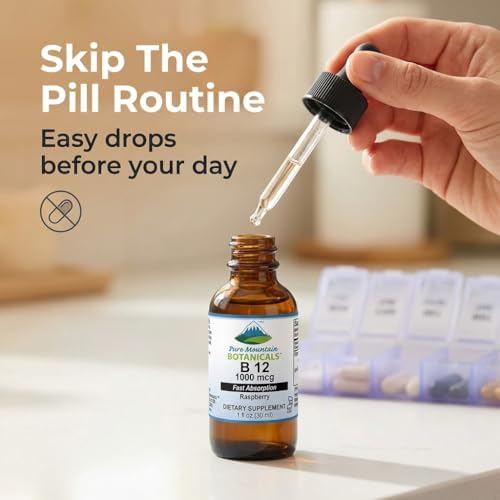 Pure Mountain Botanicals B12 1000 mcg - Complejo B12 - Sabor Natural a Baya - 30 Porciones - Gotas Líquidas Vitaminas - Suplemento Kosher - imagen 7