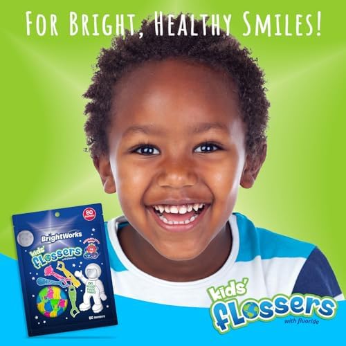 BrightWorks Kids Hilo Dental Divertido Espacial, Sabor Mezcla de Berries [240 Palillos de Hilo] Formas Coloridas: Astronauta, Cohete, OVNI, Tierra. - imagen 3
