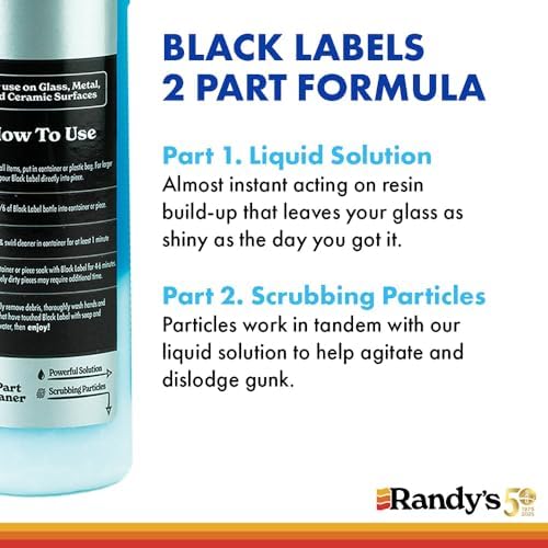 Limpiador Randy's Black Label con 24 cepillos de cerdas en ángulo – Kit de limpieza todo en uno para cristalería, cerámica, metal y áreas de difícil - imagen 2