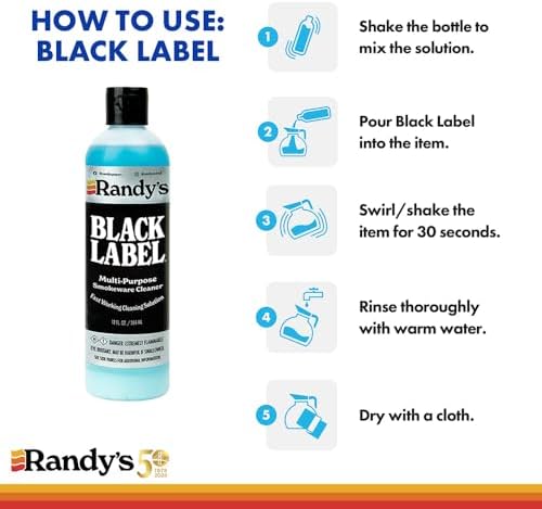 Limpiador Randy's Black Label con 24 cepillos de cerdas en ángulo – Kit de limpieza todo en uno para cristalería, cerámica, metal y áreas de difícil - imagen 4