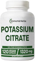 Suplemento de Citrato de Potasio Immortal Herbs 1320mg, Polvo de Alta Absorción, 120 Cápsulas Veganas, Suplementos de Potasio No GMO y Sin Gluten - imagen 1