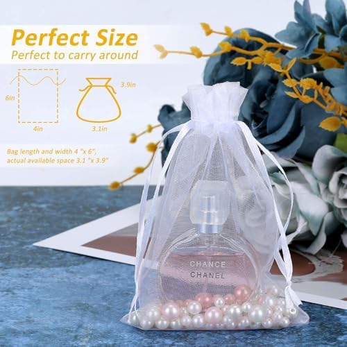 Bolsitas de Organza Transparentes Angooni 200PCS con Cierre de Cordón, 4x6 Pulgadas para Joyas en Bodas, Fiestas y Festivales (10 Colores) - imagen 5