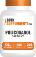 Cápsulas de Policosanol BulkSupplements.com - 100mg de caña de azúcar, sin gluten, 1 cápsula por porción, 240 cápsulas (paquete de 1) - imagen 1