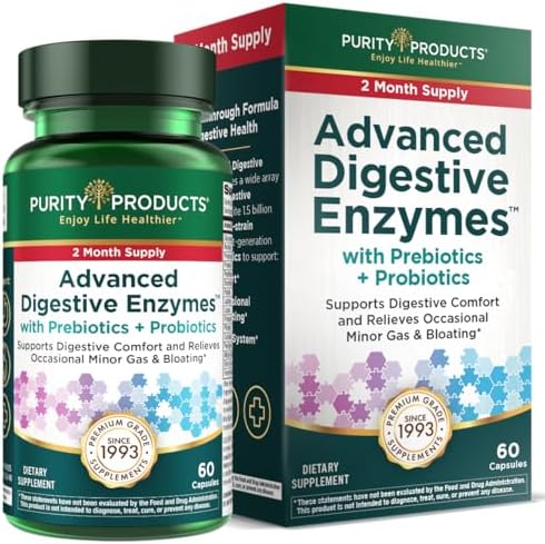 Enzimas Digestivas Avanzadas Purity Products con Probióticos y Prebióticos – Suplemento para la Salud Digestiva, Alivio de Inflamación y Soporte - imagen 1