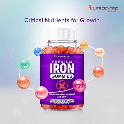 Gomitas de Hierro LifeCentricHealth | Gomitas Veganas Sin Gluten con Biotina, Zinc, Vitamina B y Ácido Fólico para Mujeres y Hombres - imagen 5