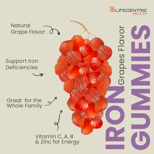 Gomitas de Hierro LifeCentricHealth | Gomitas Veganas Sin Gluten con Biotina, Zinc, Vitamina B y Ácido Fólico para Mujeres y Hombres - imagen 8