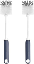Cepillo de Mango Largo ROSEOK para Botellas, Cepillo Flexible para Limpiar Vasos de Milkshake y Botellas Deportivas, Azul Marino, Paquete de 2 - imagen 1