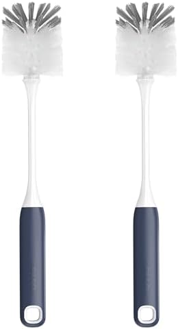Cepillo de Mango Largo ROSEOK para Botellas, Cepillo Flexible para Limpiar Vasos de Milkshake y Botellas Deportivas, Azul Marino, Paquete de 2 - imagen 1