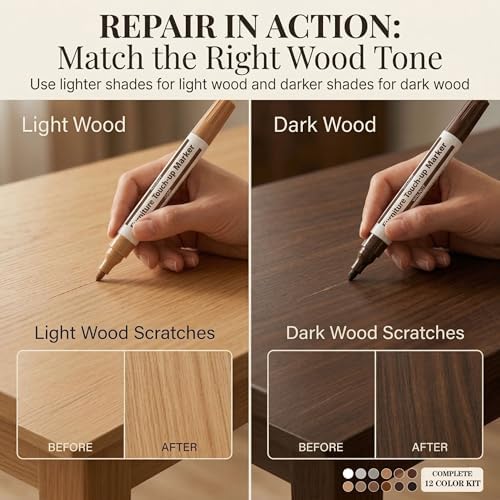 Marcadores de Reparación para Muebles Lifreer de 12 Colores, Ideal para Arañazos y Golpes en Muebles, Pisos de Madera, Mesas y Puertas - imagen 3