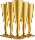 Munfix 30 Piezas de Copas de Champagne de Plástico Doradas - Vasos Desechables de 5 Oz para Brindis - Copas para Bodas y Cócteles - imagen 1