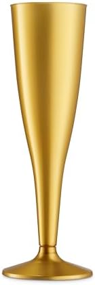 Munfix 30 Piezas de Copas de Champagne de Plástico Doradas - Vasos Desechables de 5 Oz para Brindis - Copas para Bodas y Cócteles - imagen 7