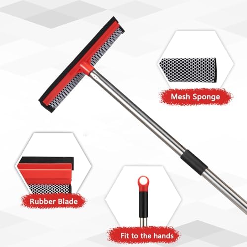 Limpiaparabrisas con Extensiones de 59, Kit de Limpieza de Ventanas de 10, Herramienta Multiusos para Limpieza de Ventanas y Autos con Mango Largo - imagen 3