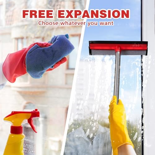 Limpiaparabrisas con Extensiones de 59, Kit de Limpieza de Ventanas de 10, Herramienta Multiusos para Limpieza de Ventanas y Autos con Mango Largo - imagen 4