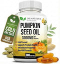 Cápsulas de Aceite de Semilla de Calabaza 3000mg | Bloqueador de DHT para Próstata y Crecimiento del Cabello | Prensado en Frío con Ácidos Grasos - imagen 1