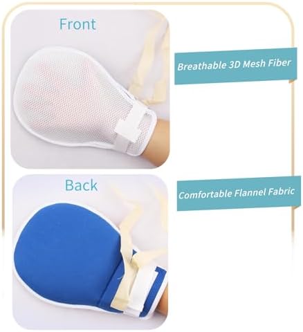 Guantes de Restricción para Demencia Lmaray 2 Piezas, Mitones Transpirables Antirayaduras para Pacientes Mayores, Guantes de Seguridad para Adultos - imagen 4