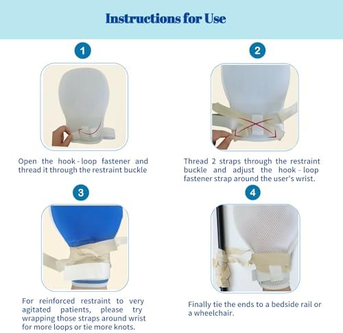 Guantes de Restricción para Demencia Lmaray 2 Piezas, Mitones Transpirables Antirayaduras para Pacientes Mayores, Guantes de Seguridad para Adultos - imagen 6