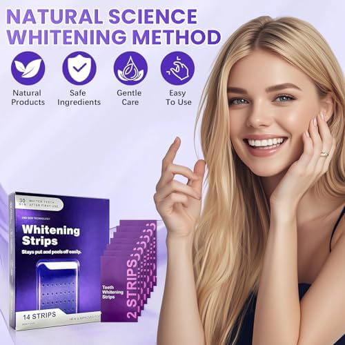 Tiras Blanqueadoras Moradas 2PC, 14 Tiras (28) por paquete, Resultados Duraderos, Seguras para el Esmalte y de Baja Sensibilidad, Tecnología - imagen 2
