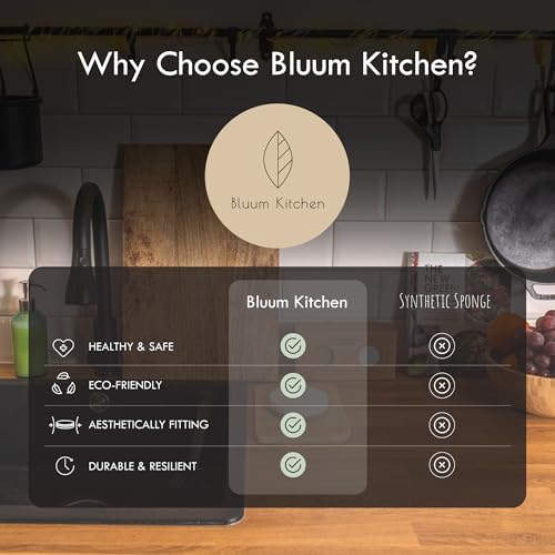 Esponjas de Cocina Orgánicas Bluum 6 Piezas – Esponjas No Tóxicas para Platos, Set Natural de Esponjas de Celulosa y Fibra de Coco, Biodegradables y - imagen 6