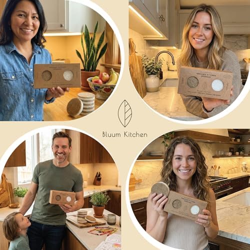 Esponjas de Cocina Orgánicas Bluum 6 Piezas – Esponjas No Tóxicas para Platos, Set Natural de Esponjas de Celulosa y Fibra de Coco, Biodegradables y - imagen 7