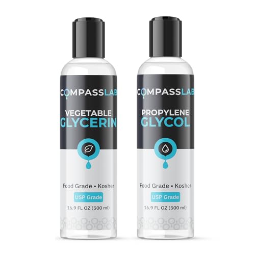 Propilenglicol y Glicerina Vegetal Compass - 500mL Cada Uno | Soluciones de Mezcla de Grado USP y Alta Pureza - imagen 1