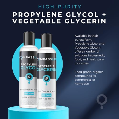 Propilenglicol y Glicerina Vegetal Compass - 500mL Cada Uno | Soluciones de Mezcla de Grado USP y Alta Pureza - imagen 2