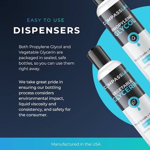 Propilenglicol y Glicerina Vegetal Compass - 500mL Cada Uno | Soluciones de Mezcla de Grado USP y Alta Pureza - imagen 7