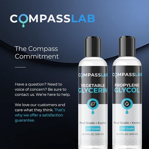 Propilenglicol y Glicerina Vegetal Compass - 500mL Cada Uno | Soluciones de Mezcla de Grado USP y Alta Pureza - imagen 8