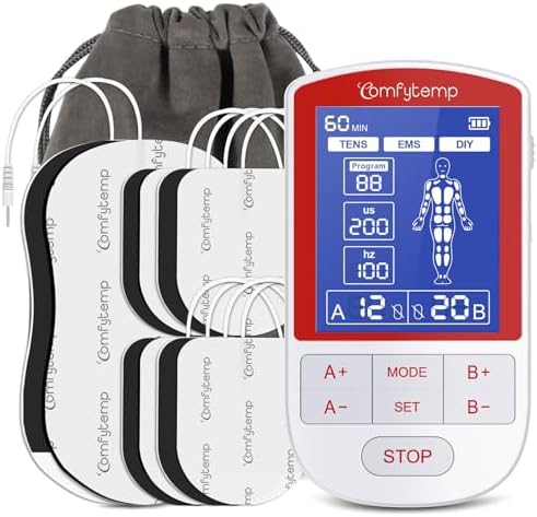 Estimulación Muscular Comfytemp TENS para Alivio del Dolor, Máquina TENS con 20 Modos y DIY, Unidad EMS de Doble Canal, Masajeador Eléctrico para - imagen 1