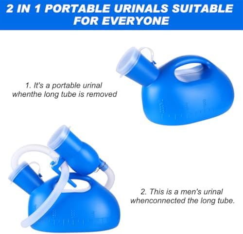 Botella de Orina Portátil de 2000ml para Hombres y Mujeres, Urinario Antiderrame con Tubo de 68 para Viajes y Personas Mayores en Hospitales - imagen 6