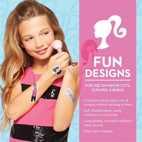 Curitas Antibacteriales para Niños Barbie, 100 Piezas en 3 Tamaños, Adhesivas y Flexibles para Cortes y Raspones. ¡Gran Regalo para Niños! - imagen 3